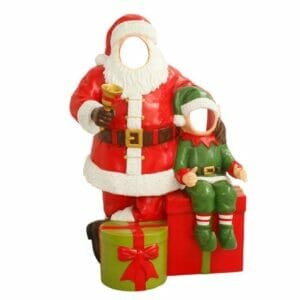 6' Santa with Elf Photo Op Fiberglass Display