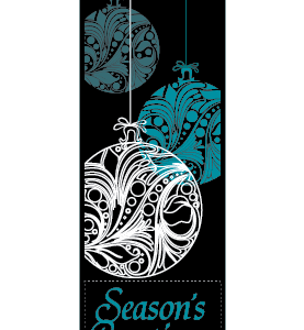 Creative Displays White And Teal Seasonal Ornaments Street Banner