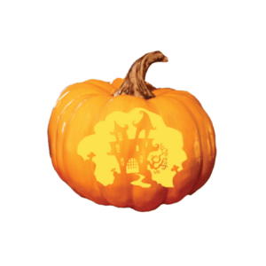 4' Mansion Pumpkin Lantern Halloween Fiberglass Display