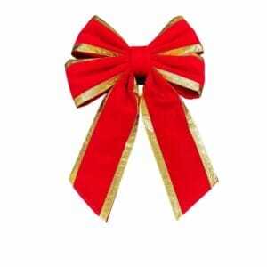 Creative Displays 18" Deluxe Red With Gold Trim Velvet Christmas Bow