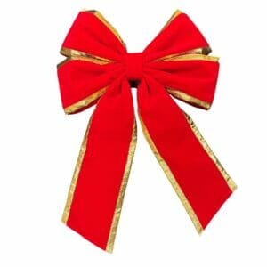 Creative Displays 24" Deluxe Red With Gold Trim Velvet Christmas Bow