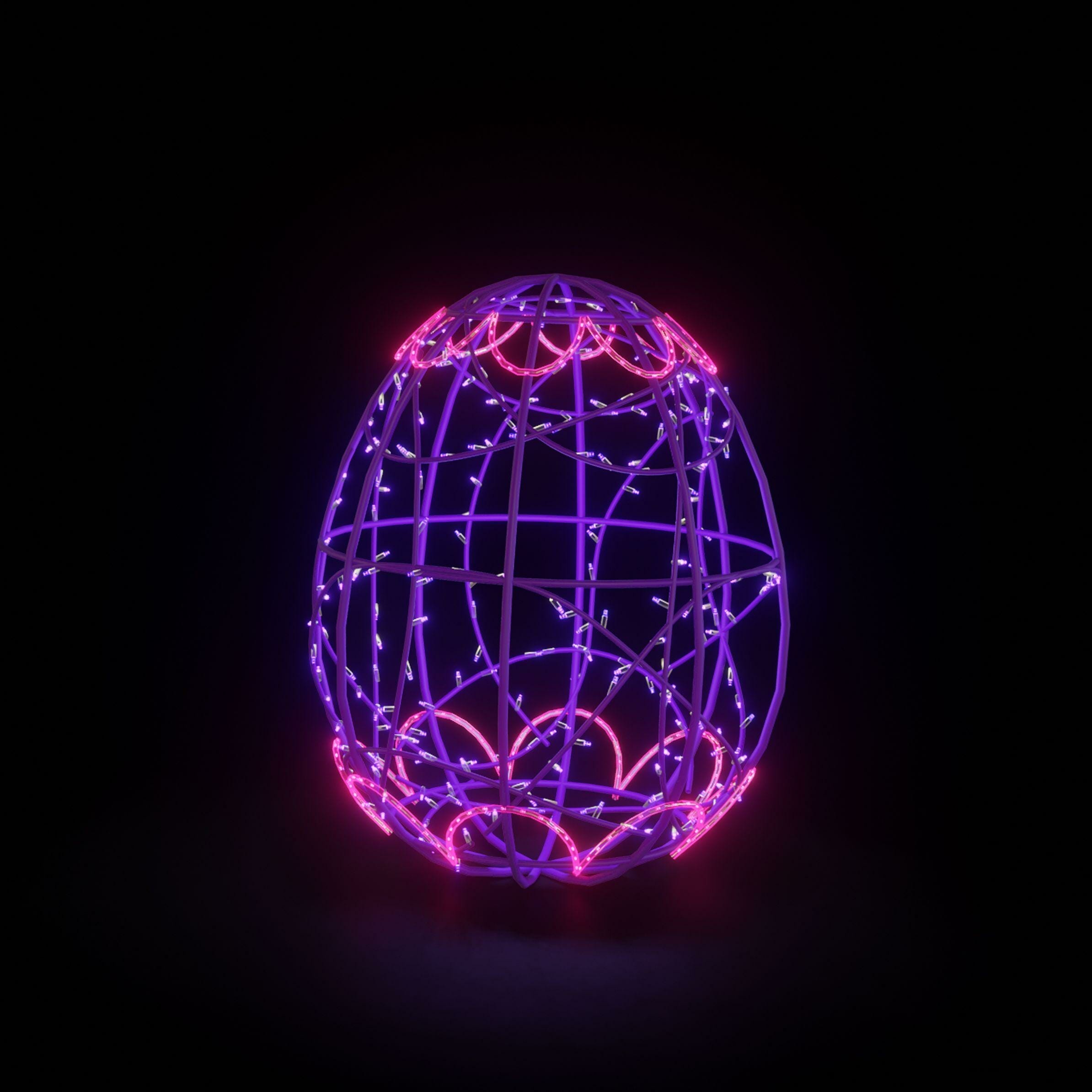 2 Foot Easter Egg Light 4 VP Fiberglass Display