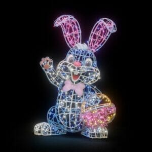 4 Foot Easter Bunny Light Fiberglass Display