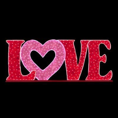4' Love Letters With Heart Dimensional Display - Creative Displays