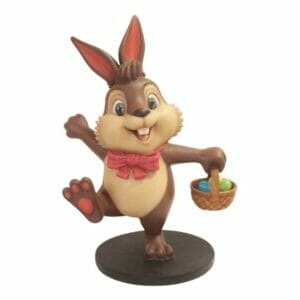 5 Foot Easter Bunny With Basket Fiberglass Display