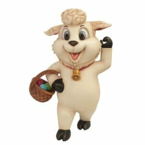 4 Foot Easter Lamb With Basket Fiberglass Display