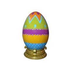 4.5' Multicolored Easter Egg With Base Fiberglass Display