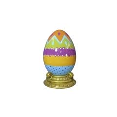 2' Multicolored Easter Egg With Base Fiberglass Display