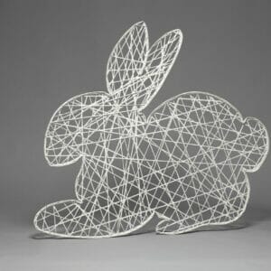 3.5' 2D Sitting Rabbit Fiberglass Light Display