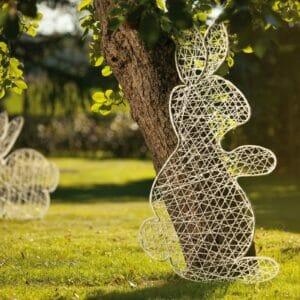 5' 2D Standing Rabbit Fiberglass Light Display