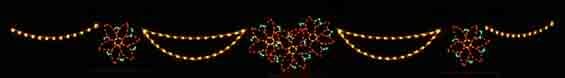 40' Silhouette Poinsettias Skyline Holiday Light Display
