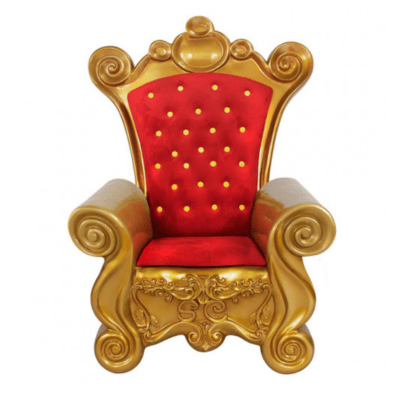 5' Red and Gold Santa Chair Fiberglass Holiday Display