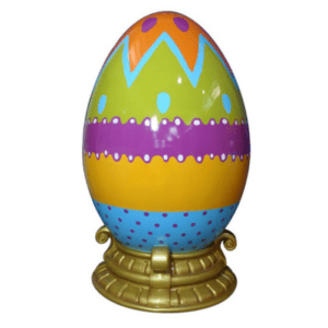 6' Multicolored Easter Egg With Base Fiberglass Display