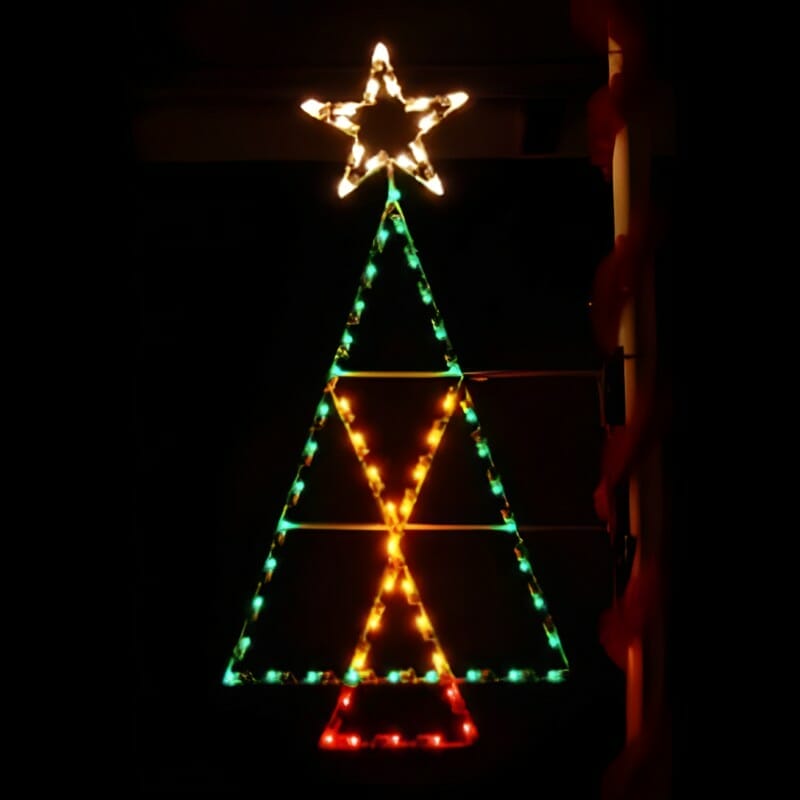 7' X Christmas Tree Pole Mount Holiday Light Display