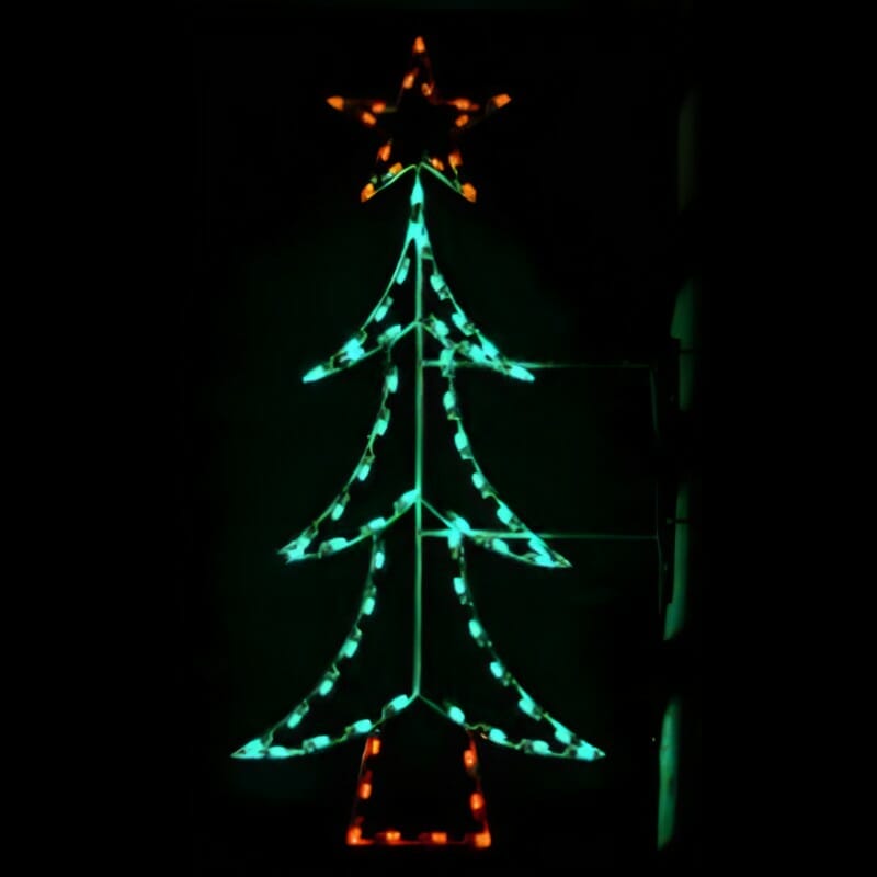 7.5' Christmas Tree Pole Mount Holiday Light Display