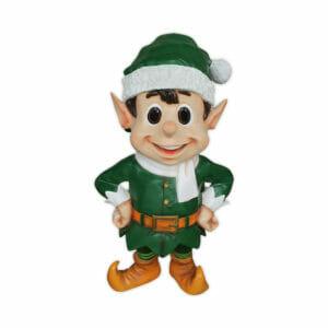 3' Green Santa's Stubborn Elf Fiberglass Holiday Display