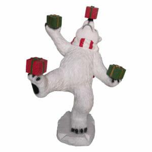 4' Polar Bear Juggling Gift Boxes Fiberglass Holiday Display
