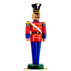6' Red and Blue Toy Soldier Fiberglass Holiday Display