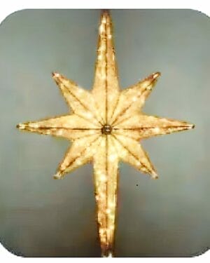 3' Gold Moravian Star Tower Christmas Tree Topper