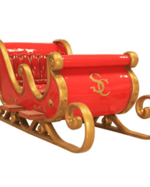 4.5' Red and Gold 4 Seater Santa Sleigh Fiberglass Display