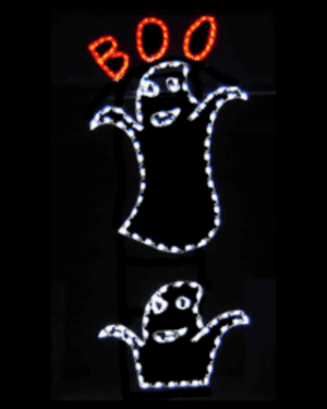 12' Animated Boo Ghost Halloween Light Display