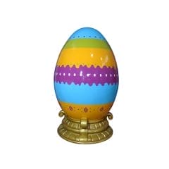 4.5' Blue and Purple Easter Egg With Base Fiberglass Display
