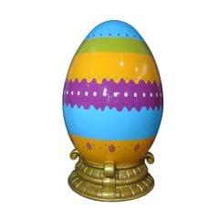 6' Blue and Purple Easter Egg With Base Fiberglass Display