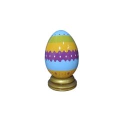2' Blue and Purple Easter Egg With Base Fiberglass Display