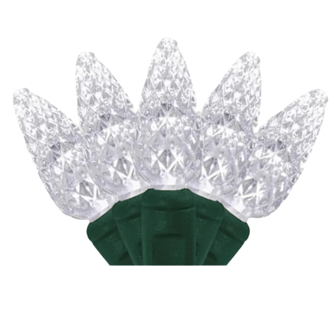 C6 50 LIGHT LED PURE WHITE CHRISTMAS LIGHTS