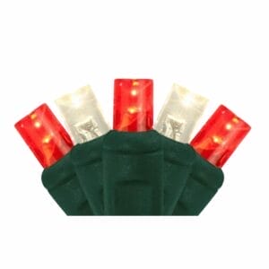 5MM 50 Light LED Red/Warm White Mini Light Strings