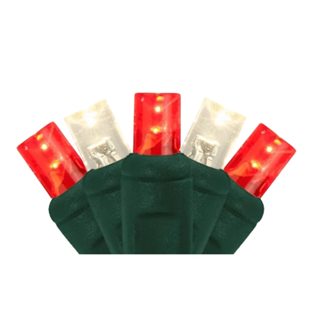 5MM 50 Light LED Red/Warm White Mini Light Strings
