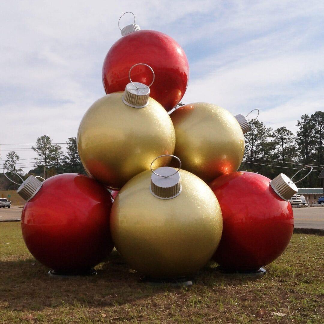 Giant Fiberglass Ornament Stack