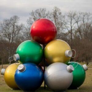 Giant Fiberglass Ornament Stack